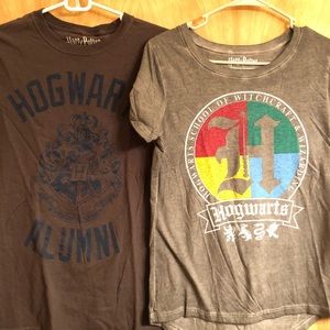Two gently worn Women’s Hogwarts T-Shirts!